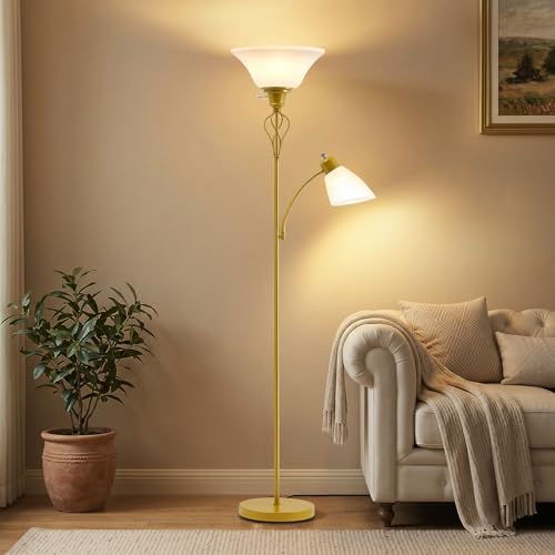 Floor Lamps for Living Room, 70" Tall Torchiere Floor Lamps, Plastic Shade