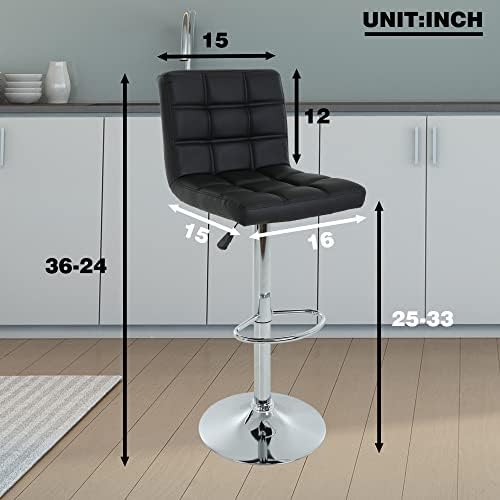BestOffice Modern Bar Stool Set of 2 Barstools Height Adjustable Counter Heig...