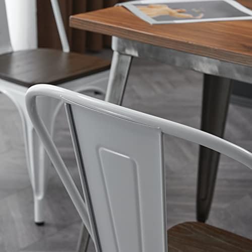 Nazhura Metal Dining Chair Farmhouse Tolix Style for Kitchen Dining Room Café...