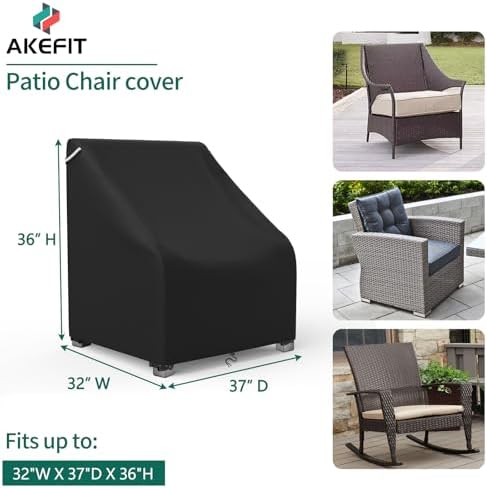 AKEfit Patio Chair Covers for Outdoor Furniture Waterproof 2 Pack,Heavy Duty ...