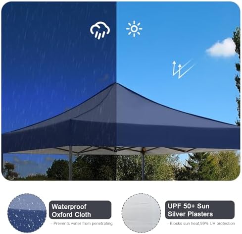 10x10 Pop up Canopy Tent with Awning Easy up Canopy with Wheel Bag Heavy Duty...