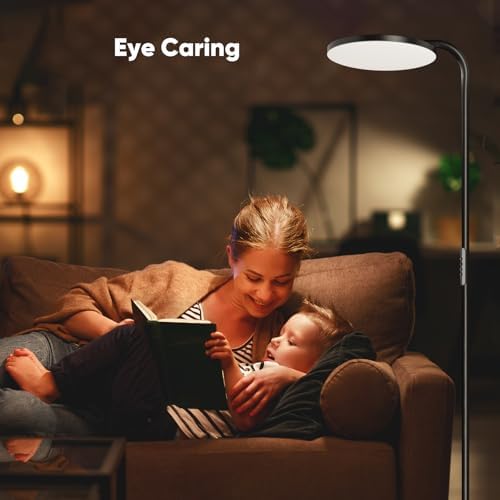 SIBRILLE 36W LED Floor Lamp, Super Bright Standing Lamp, Modern Stepless Dimm...