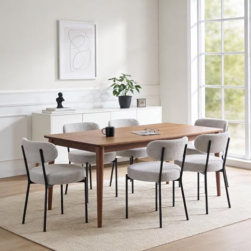 DUMOS Dining Chairs Set of 2, Mid Century Modern Chair Round Upholstered Curv...
