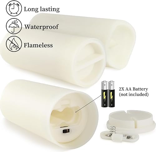 YOROXRG Set of 24 Waterproof Outdoor Flameless Candles, LED Candles with 4 Re...