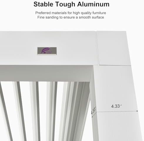 PURPLE LEAF Louvered Pergola 12' x 16' with LED Adjustable Aluminum O...