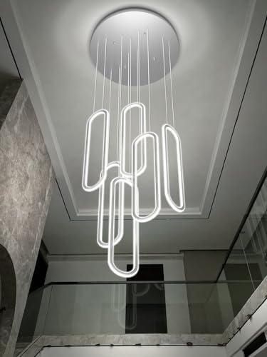 Flashing God Modern Chandelier,Chrome Chandeliers 6 Ring Led Foyer Chandelier...