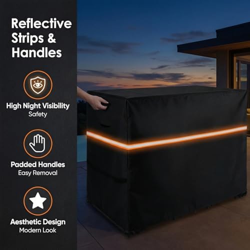 Outdoor Wicker Table Set Cover, 60" L x 60" W x 38" H, Black