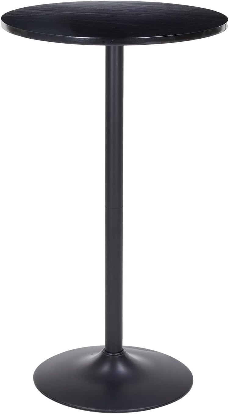 Modern Bistro Table 40 Inch Height, 23.6" Round Bistro Pub, Black Bar He...