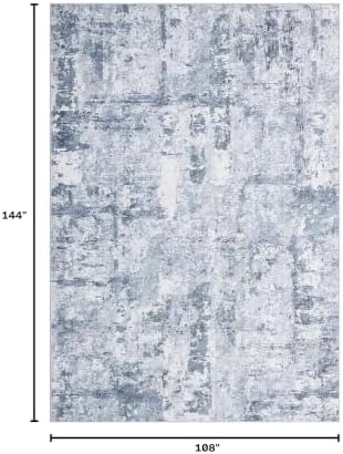 GarveeHome Washable 9x12 Abstract Area Rugs for Living Room Bedroom Blue