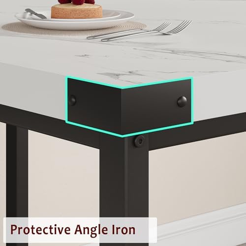 IDEALHOUSE 3 Piece Dining Table Set for 4-6, 63" Extendable Thick Metal ...