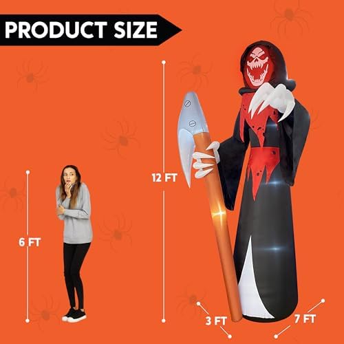 Joiedomi 12 ft Tall Halloween Inflatable Outdoor Decoration, Blow Up Yard Dec...