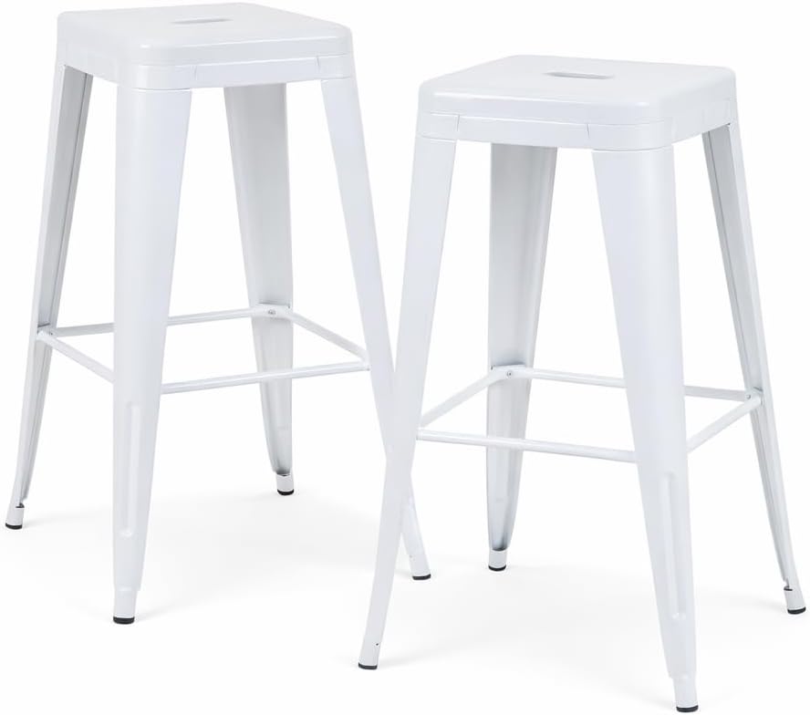 Outdoor Metal Bar Stools 30 Inch Set of 2,Weather-Resistant Patio Bar Stools,...