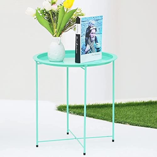 Garden 4 you End Table Set of 2, Outdoor Side Table, Small Patio Table Metal ...