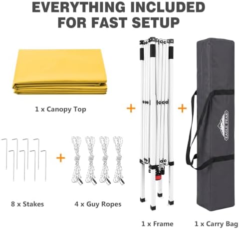 EAGLE PEAK 10x10 Slant Leg Pop Up Canopy Tent, Yellow