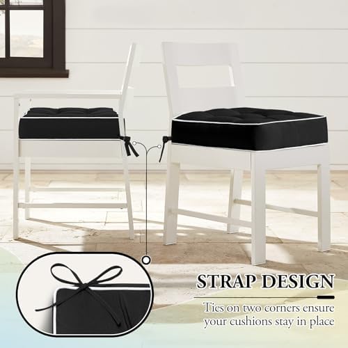 Wellsin Outdoor Chair Cushions Set of 2, Patio Cushions for Outdoor Furniture...