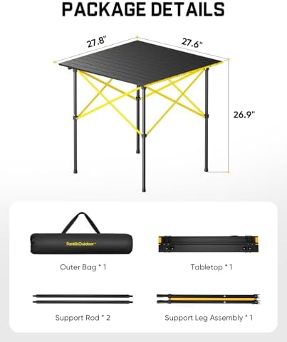 FanttikOutdoor Zeta V11 Pro Camping Table, Portable Folding Roll Up Table wit...