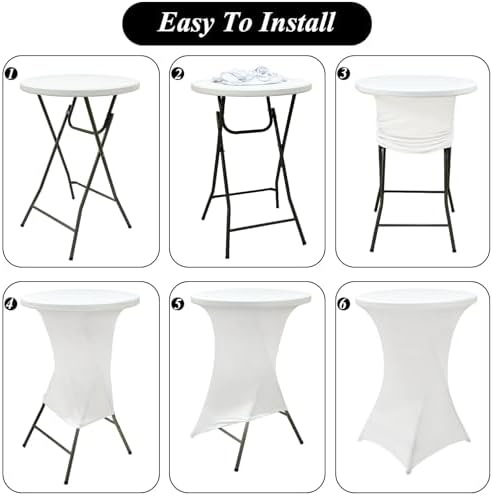 4Pack White Cocktail Table Covers 32x43 Inch Cocktail Table Tablecloth