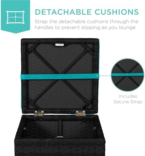Best Choice Products Set of 2 Wicker Ottomans, Multipurpose Outdoor Furniture...