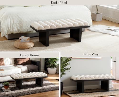 CIMOTA Modern Bedroom Bench, 47 Inch Upholstered End of Bed Bench Padded Entr...