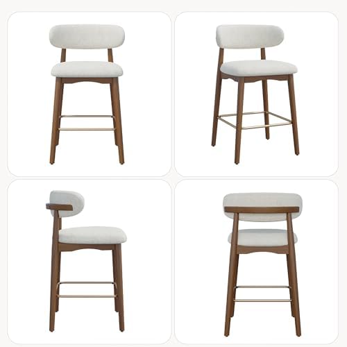 Counter Height Bar Stools, Solid Wood Barstools,26" Set of 2