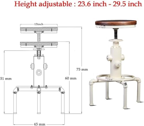 Topower 3 Piece Pub bar Set Vintage Industrial Round bar Table and Stools for...