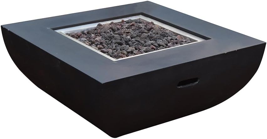 Aurora Fire Table Outdoor Fire Pit 34" x 34" Cast Concrete Firepit ...