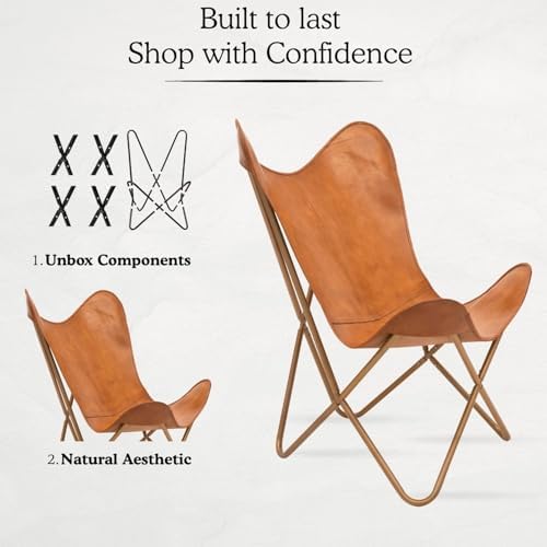 Shy Shy Let’s Touch The Sky Leather Living Room Chairs-Butterfly Chair Brown ...