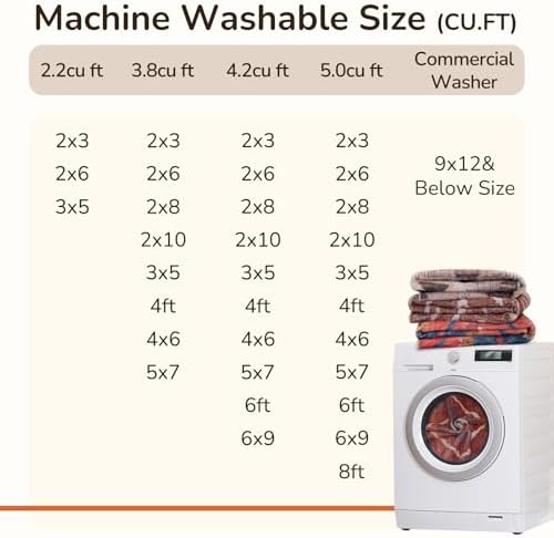 BESTSWEETIE Area Rug 8x10 Machine Washable Non-Slip Low Pile Tribal Western R...
