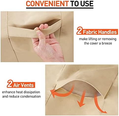 Arcedo Waterproof Patio Bistro Cover, 80"L x 32"W x 30"H, Beig...