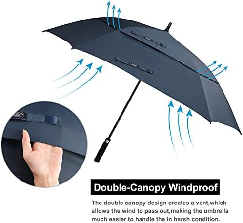 G4Free 62/68 Inch Extra Large Golf Umbrella Square Windproof Stick Umbrella