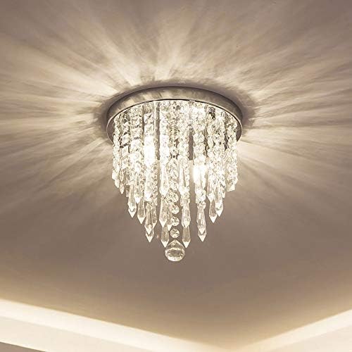 lifeholder Mini Chandelier, Crystal Chandelier Lighting, 2 Lights, Flush Moun...