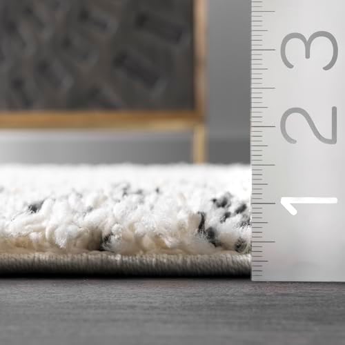 nuLOOM Scarlette Off White Diamond Power Loomed Area Rug, 9' x 12'