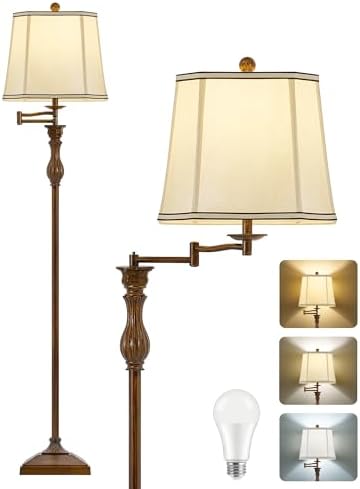 Luvkczc 62" Floor Lamp for Living Room with 350°Adjustable Swing Arm