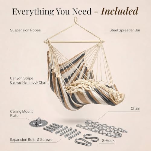 Hanging Hammock Chair Swing with Footrest - XL Hammock Swing Chair