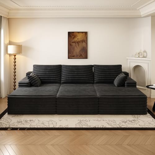Oversized Lounge Chaise,Cloud Plush Sofa Bed,Upholstered Boneless Cloud Sofa ...