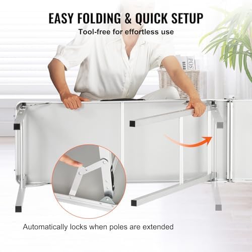 VEVOR Extra Long Folding Portable Bar Tradeshow Podium Table for Indoor, Outd...