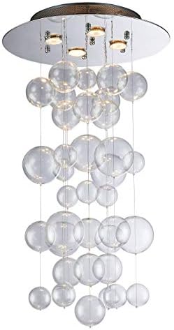 Saint Mossi Modern Glass Bubble Chandelier Lighting, Raindrop Flush Mount Cei...