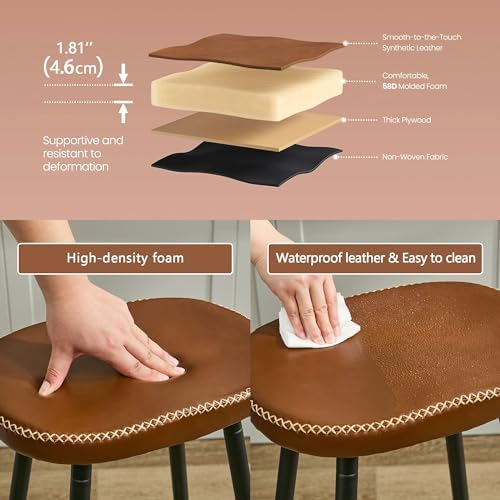 Counter Height Stools Set of 3, 24 Inch Barstools for kitchen island