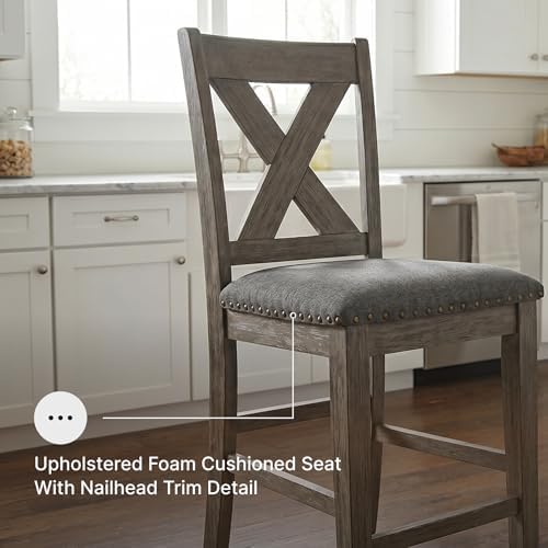 Signature Design by Ashley Caitbrook X-Back Bar Stools Set of 2, Gray