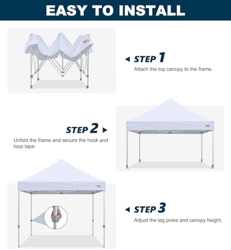 MASTERCANOPY 10x10 Heavy Duty Pop Up Canopy Tent with Roller Bag(White)