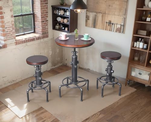 Topower Industrial Bar Table 31.5-41.3" Adjustable Pub Table Kitchen Din...