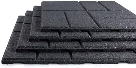 Playsafer Brick Rubber Interlocking Tiles | 16 X 16 | Easy Install for Indoor...