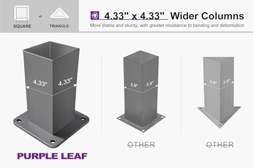PURPLE LEAF Louvered Pergola 12' x 24', Adjustable Roof, Concealed Gu...