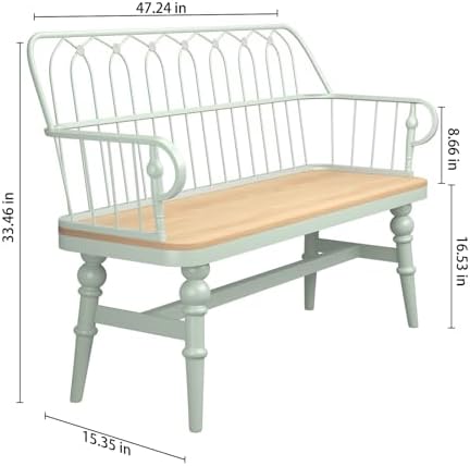 DIBRATY Entryway Bench,Spindle Back Wooden Dinning Bench, Farmhouse Foyer Ben...