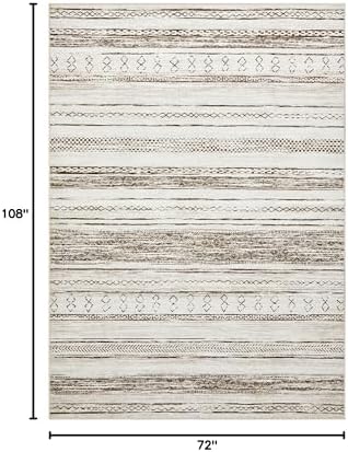 Tortania Area Rug Living Room Rugs - 6x9 Washable Large Soft Neutral Boho Mor...