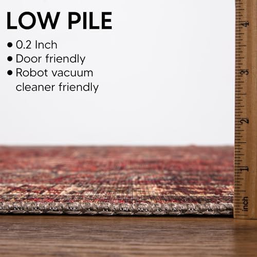 Keen Home Design Vintage Washable Runner Rug, Non-Slip Low Pile, 2x7