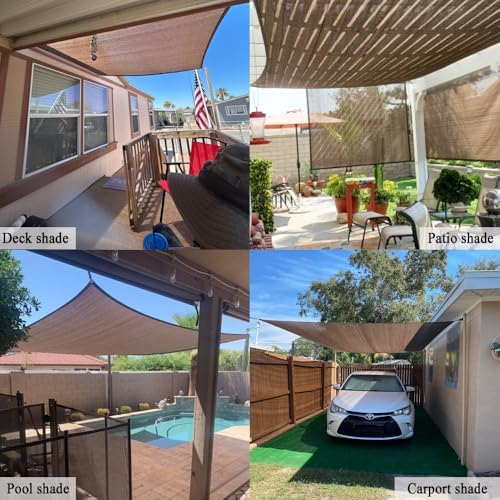 Sun Shade Cloth 8x20 FT, UV Block Outdoor Patio Shade Cover, Permeable and Te...