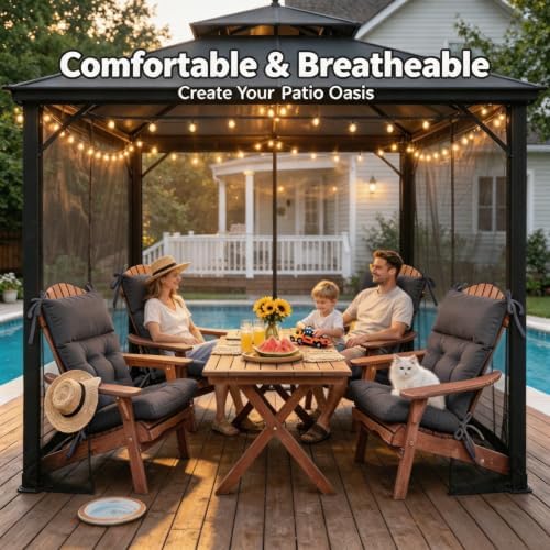 QILLOWAY Outdoor Rocking Chair Cushion 43x21 Inch, 100% Polyester Waterproof ...