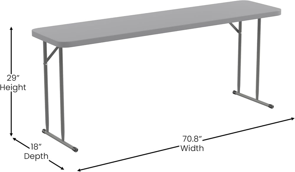 EMMA + OLIVER 6-Foot White Plastic Folding Table