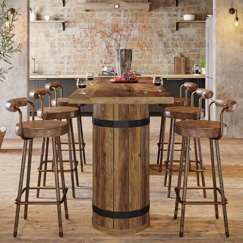 Tribesigns 70.9-Inch Long Bar Table, Farmhouse Counter Height Table